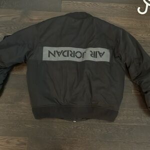 Jordan Black Bomber Varsity Jacket Sleek Design
